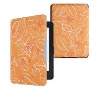 kwmobile Carcasa Compatible con Amazon Kindle Paperwhite Funda - Funda con Tapa y Cierre magnético de Cuero sintético - Hojas otoñales