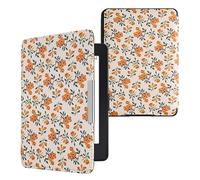 kwmobile Carcasa Compatible con Amazon Kindle Paperwhite Funda - Funda con Tapa y Cierre magnético de Cuero sintético - Flores Amarillas