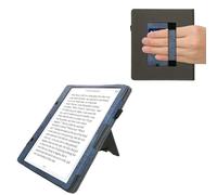 kwmobile Carcasa Compatible con Amazon Kindle Scribe (2024) Funda - Funda con Stand Agarre de Mano y Tarjetero - Azul Oscuro/Gris Oscuro