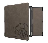 kwmobile Carcasa Compatible con Amazon Kindle Scribe Funda - Funda con Tapa magnética de Cuero sintético - Gris