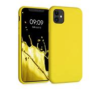 kwmobile Carcasa Compatible con Apple iPhone 11 Funda de Silicona - Flexible con Interior de Microfibra - Suave Protector antigolpes - Amarillo chillón