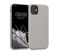 kwmobile Carcasa Compatible con Apple iPhone 11 Funda de Silicona - Flexible con Interior de Microfibra - Suave Protector antigolpes - marrón Topo