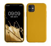 kwmobile Carcasa Compatible con Apple iPhone 11 Funda de Silicona - Flexible con Interior de Microfibra - Suave Protector antigolpes - Amarillo Miel