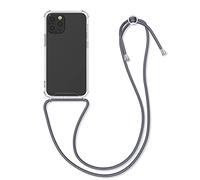 kwmobile Carcasa Compatible con Apple iPhone 12 / iPhone 12 Pro Funda con Cuerda - Funda con Correa Colgante - Cordón Ajustable - Bordes elevados