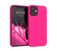 kwmobile Carcasa Compatible con Apple iPhone 12 Mini Funda - Case TPU y Silicona antigolpes - Apto Carga inalámbrica - Rosa neón