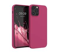 kwmobile Carcasa Compatible con Apple iPhone 12 Pro MAX Funda - Case TPU y Silicona antigolpes - Apto Carga inalámbrica - Rosa Frambuesa