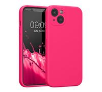 kwmobile Carcasa Compatible con Apple iPhone 13 Funda - Case TPU y Silicona con Interior de Microfibra - Suave Protector antigolpes para móvil - Rosa neón