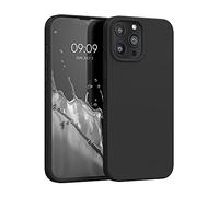 kwmobile Carcasa Compatible con Apple iPhone 13 Pro MAX Funda de Silicona - Flexible con Interior de Microfibra - Suave Protector antigolpes - Negro Mate