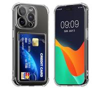 kwmobile Carcasa Compatible con Apple iPhone 15 Pro Funda Transparente con Tarjetero - Funda con Cartera con Espacio para Tarjetas - Transparente