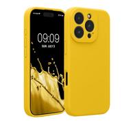 kwmobile Carcasa Compatible con Apple iPhone 16 Pro Funda - Case TPU y Silicona con Interior de Microfibra - Suave Protector antigolpes para móvil - Amarillo chillón