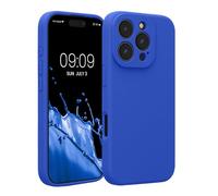 kwmobile Carcasa Compatible con Apple iPhone 16 Pro Funda - Case TPU y Silicona con Interior de Microfibra - Suave Protector antigolpes para móvil - Azul báltico