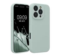 kwmobile Carcasa Compatible con Apple iPhone 16 Pro Funda - Case TPU y Silicona con Interior de Microfibra - Suave Protector antigolpes para móvil - Menta Cool