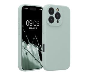 kwmobile Carcasa Compatible con Apple iPhone 16 Pro Funda - Case TPU y Silicona con Interior de Microfibra - Suave Protector antigolpes para móvil - Menta Cool