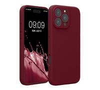 kwmobile Carcasa Compatible con Apple iPhone 16 Pro MAX Funda - Case TPU y Silicona con Interior de Microfibra - Suave Protector antigolpes para móvil - Rojo lacre