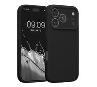 kwmobile Carcasa Compatible con Apple iPhone 17 Pro Funda - Case TPU y Silicona con Interior de Microfibra - Suave Protector antigolpes para móvil - Negro