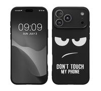 kwmobile Carcasa Compatible con Apple iPhone 17 Pro MAX - Funda móvil TPU - Don't Touch my Phone Blanco/Negro