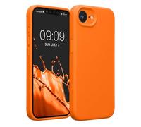kwmobile Carcasa Compatible con Apple iPhone 17e / iPhone 16e Funda - Case TPU y Silicona con Interior de Microfibra - Suave Protector antigolpes para móvil - Naranja afrutado