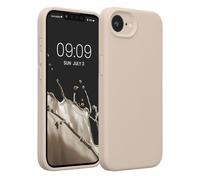kwmobile Carcasa Compatible con Apple iPhone 17e / iPhone 16e Funda - Case TPU y Silicona con Interior de Microfibra - Suave Protector antigolpes para móvil - Crema