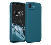 kwmobile Carcasa Compatible con Apple iPhone 17e / iPhone 16e Funda - Case TPU y Silicona con Interior de Microfibra - Suave Protector antigolpes para móvil - petróleo Mate