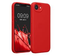 kwmobile Carcasa Compatible con Apple iPhone 17e / iPhone 16e Funda - Case TPU y Silicona con Interior de Microfibra - Suave Protector antigolpes para móvil - Rojo clásico