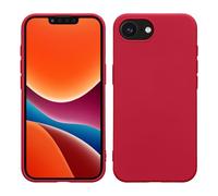 kwmobile Carcasa Compatible con Apple iPhone 17e / iPhone 16e Funda de Silicona - Flexible con Interior de Microfibra - Suave Protector antigolpes - Rojo Granada