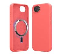kwmobile Carcasa Compatible con Apple iPhone 17e / iPhone 16e - Funda magnética Compatible con MagSafe de TPU y Silicona - Coral neón