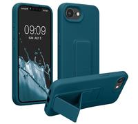 kwmobile Carcasa Compatible con Apple iPhone 17e / iPhone 16e - Funda para móvil con Soporte y Agarre para Dedo petróleo Mate