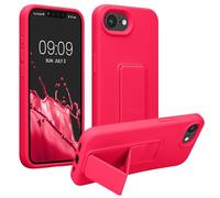kwmobile Carcasa Compatible con Apple iPhone 17e / iPhone 16e - Funda para móvil con Soporte y Agarre para Dedo Rosa neón