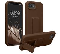 kwmobile Carcasa Compatible con Apple iPhone 17e / iPhone 16e - Funda para móvil con Soporte y Agarre para Dedo Chocolate