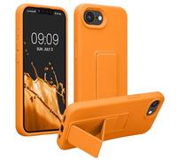 kwmobile Carcasa Compatible con Apple iPhone 17e / iPhone 16e - Funda para móvil con Soporte y Agarre para Dedo Naranja afrutado