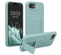 kwmobile Carcasa Compatible con Apple iPhone 17e / iPhone 16e - Funda para móvil con Soporte y Agarre para Dedo Menta