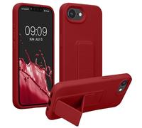 kwmobile Carcasa Compatible con Apple iPhone 17e / iPhone 16e - Funda para móvil con Soporte y Agarre para Dedo Rojo lacre