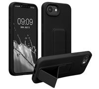 kwmobile Carcasa Compatible con Apple iPhone 17e / iPhone 16e - Funda para móvil con Soporte y Agarre para Dedo Negro
