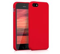 kwmobile Carcasa Compatible con Apple iPhone SE (1.Gen 2016) / iPhone 5 / iPhone 5S Funda - Case TPU y Silicona antigolpes - Apto Carga inalámbrica - Rojo Mate