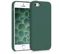 kwmobile Carcasa Compatible con Apple iPhone SE (1.Gen 2016) / iPhone 5 / iPhone 5S Funda - Case TPU y Silicona antigolpes - Apto Carga inalámbrica - Verde Bosque