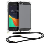 kwmobile Carcasa Compatible con Apple iPhone SE (1.Gen 2016) / iPhone 5 / iPhone 5S Funda con Cuerda - Funda con Correa Colgante - Cordón Ajustable - Bordes elevados