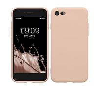 kwmobile Carcasa Compatible con Apple iPhone SE (2022/2020) / 8/7 Funda - con Bordes elevados - Apto Carga inalámbrica - Beige Rosa Claro Mate