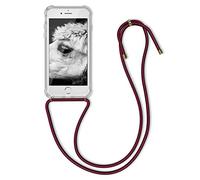kwmobile Carcasa Compatible con Apple iPhone SE (2022/2020) / 8/7 Funda con Cuerda - Funda con Correa Colgante - Cordón Ajustable - Bordes elevados