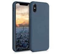 kwmobile Carcasa Compatible con Apple iPhone X Funda de Silicona - Flexible con Interior de Microfibra - Suave Protector antigolpes - Pizarra Oscura