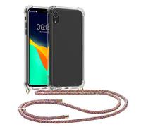 kwmobile Carcasa Compatible con Apple iPhone XR Funda con Cuerda - Funda con Correa Colgante - Cordón Ajustable - Bordes elevados