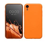 kwmobile Carcasa Compatible con Apple iPhone XR Funda de Silicona - Flexible con Interior de Microfibra - Suave Protector antigolpes - Naranja afrutado
