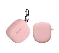 kwmobile Carcasa Compatible con Bose QuietComfort Earbuds II Funda - Funda de Silicona antigolpes con mosquetón - Rosa Palo