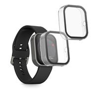 kwmobile Carcasa Compatible con CMF by Nothing Watch Pro (D395) Funda - 2X Protector Pantalla Completo de Cristal Templado - Ultrafino y antigolpes - Transparente