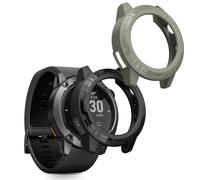 kwmobile Carcasa Compatible con COROS Nomad Funda - 2X Protector Pantalla Completo - Ultrafino y antigolpes - Negro/Verde Oscuro