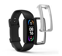 kwmobile Carcasa Compatible con Fitbit Inspire 3 / Inspire 2 / Ace 3 Funda - 2X Protector Pantalla Completo - Ultrafino y antigolpes - Negro/Plata