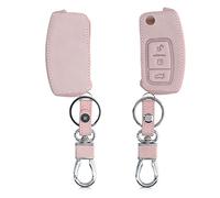 kwmobile Carcasa Compatible con Ford Llave de Coche Plegable de 3 Botones - Funda de Cuero sintético - Case para Mando Control de Auto Oro Rosa