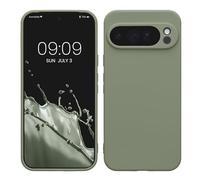 kwmobile Carcasa Compatible con Google Pixel 10 Pro XL Funda - con Bordes elevados - Apto Carga inalámbrica - Gris Verdoso Mate