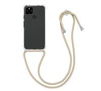 kwmobile Carcasa Compatible con Google Pixel 4a 5G Funda con Cuerda - Funda con Correa Colgante - Cordón Ajustable - Bordes elevados