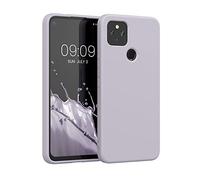 kwmobile Carcasa Compatible con Google Pixel 4a 5G Funda de Silicona - Flexible con Interior de Microfibra - Suave Protector antigolpes - Nube Violeta