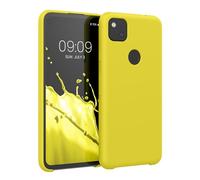 kwmobile Carcasa Compatible con Google Pixel 4a Funda - Case TPU y Silicona antigolpes - Apto Carga inalámbrica - Amarillo limón